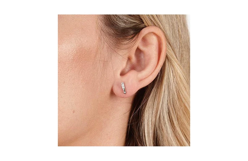 Mini Skinny Drop Studs in Gold Vermeil