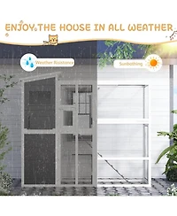 Aecojoy Large 4 Tiers Catio Outdoor Cat Enclosure with Weatherproof Roof