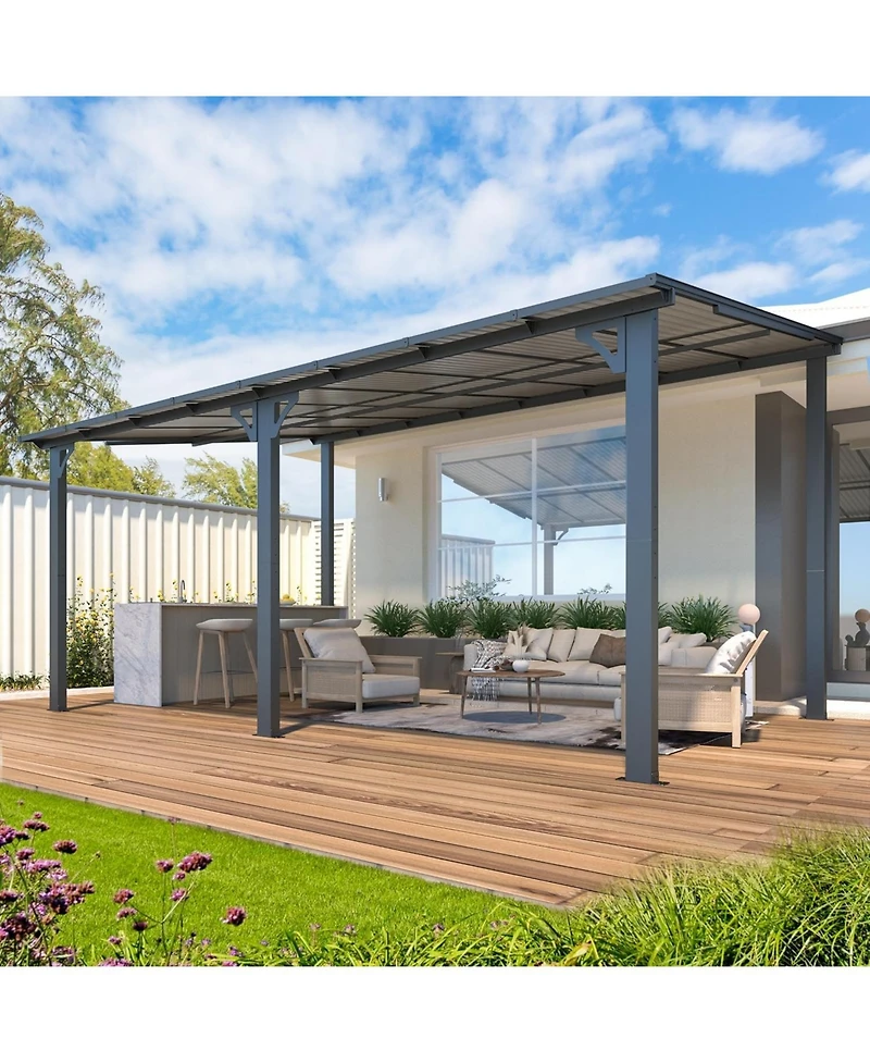 Aecojoy 16'x10' Wall Mounted Gazebos Pergola