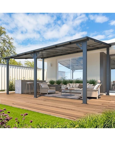 Aecojoy 16'x10' Wall Mounted Gazebos Pergola