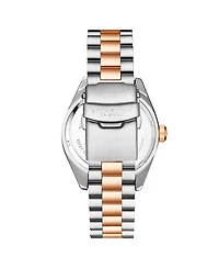 Stuhrling Statesman 4070 Men s Watch – Two-Tone Bracelet, White Dial, Day-Date Quartz, 42mm Fluted Bezel