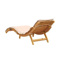 Sunlounger Beige Solid Acacia wood Regular Foldable