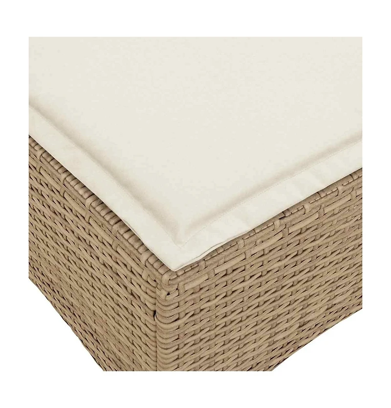 Reclining Garden Sofa Beige Pe Rattan Medium Adjustable Armrests