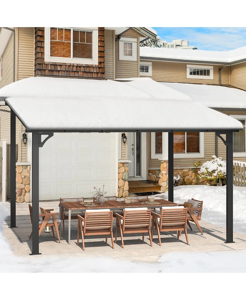 Aecojoy 12'x10' Wall Mounted Gazebos Pergola