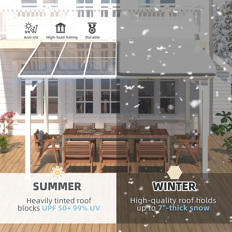 Aecojoy 12'x8' Wall Mounted Gazebos Pergola