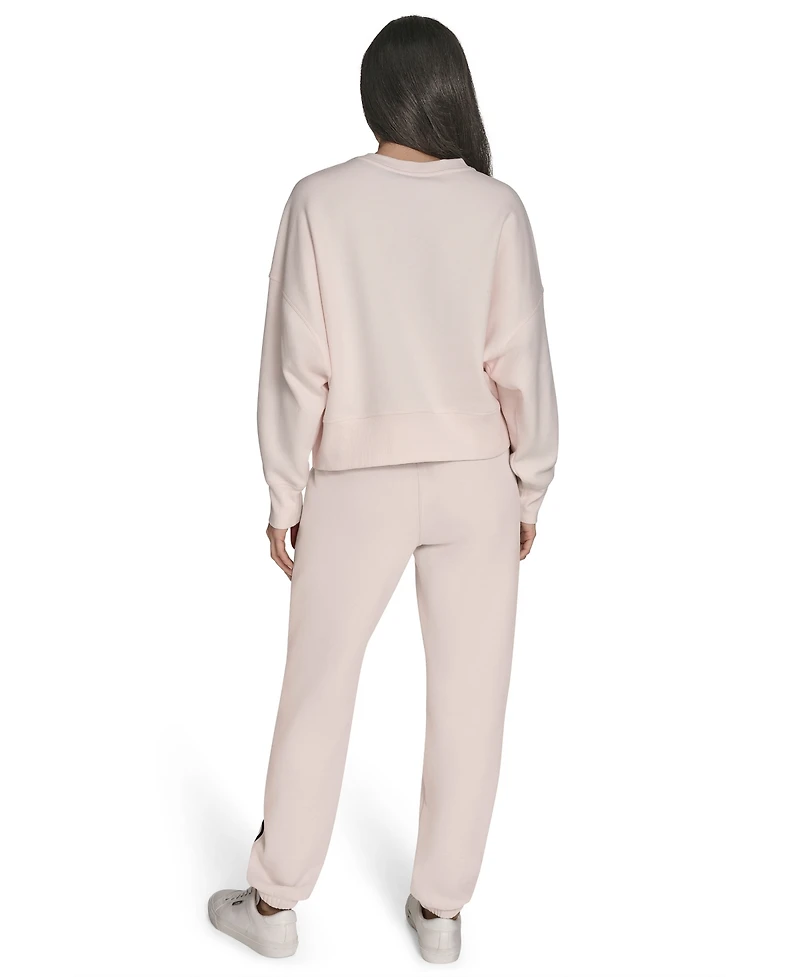 Calvin Klein Women's Performance Flocked Logo Pull-On Sweatshirt