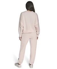 Calvin Klein Women's Performance Flocked Logo Pull-On Sweatshirt