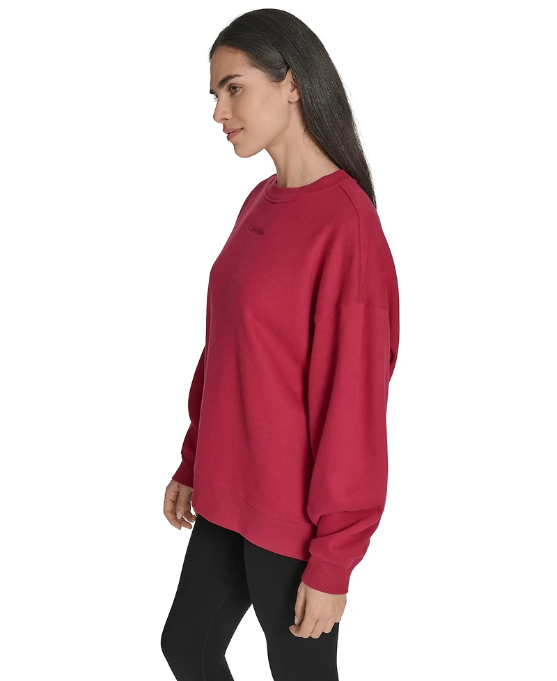 Calvin Klein Women's Performance Crew Neck Oversized Sweatshirt