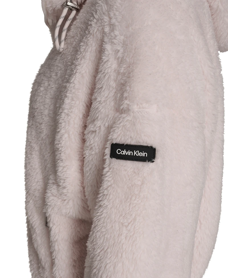 Calvin Klein Women's Performance Oversized Hooded Sherpa Jacket