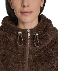 Calvin Klein Women's Performance Oversized Hooded Sherpa Jacket