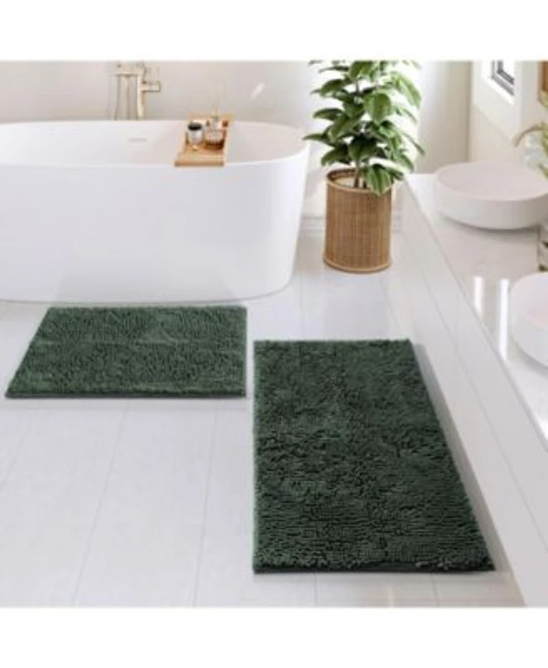 Ultra Soft Quick Dry Chenille Bath Rug Non Slip Pvc Backing Machine Washable