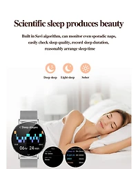 Ruxing Smart 1.32'' Full Touch Screen Smart Watch for Women Bluetooth call, Health Monitoring, Sports multifunctional -Gold