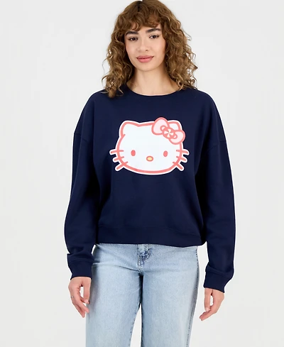 Grayson Threads, The Label Juniors' Hello Kitty Glitter Fleece Crewneck Sweatshirt