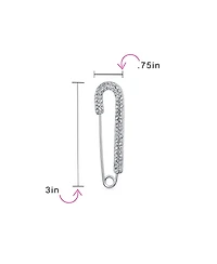 Bling Jewelry Set of 2 Crystal Candy Cane Safety Pin Brooch Pin Gold Silver Plated 2 Inch