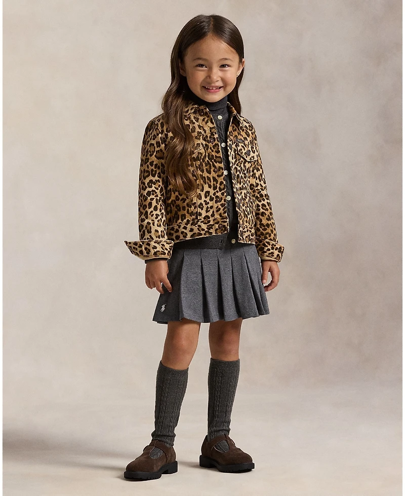 Polo Ralph Lauren Girls 2T-6X Leopard-Print Trucker Jacket