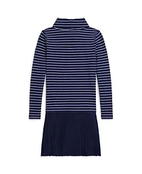 Polo Ralph Lauren Girls 2T-6X Striped Stretch Turtleneck Dress