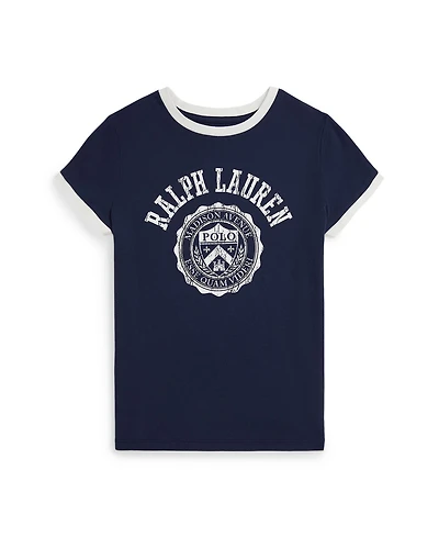 Polo Ralph Lauren Girls 7-16 Logo Crest Crewneck T-Shirt