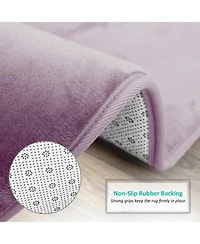 Clara Clark 2 Piece Ultra Soft Non-Slip Plush Memory Foam Bath Rug Set - Small & Large