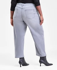 I.n.c. International Concepts Plus High Rise Rhinestone Barrel-Leg Jeans, Macy's Exclusive