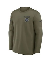 Nike Men's Olive Dallas Cowboys 2025 Salute to Service Coaches Therma-Fit Long Sleeve T-Shirt