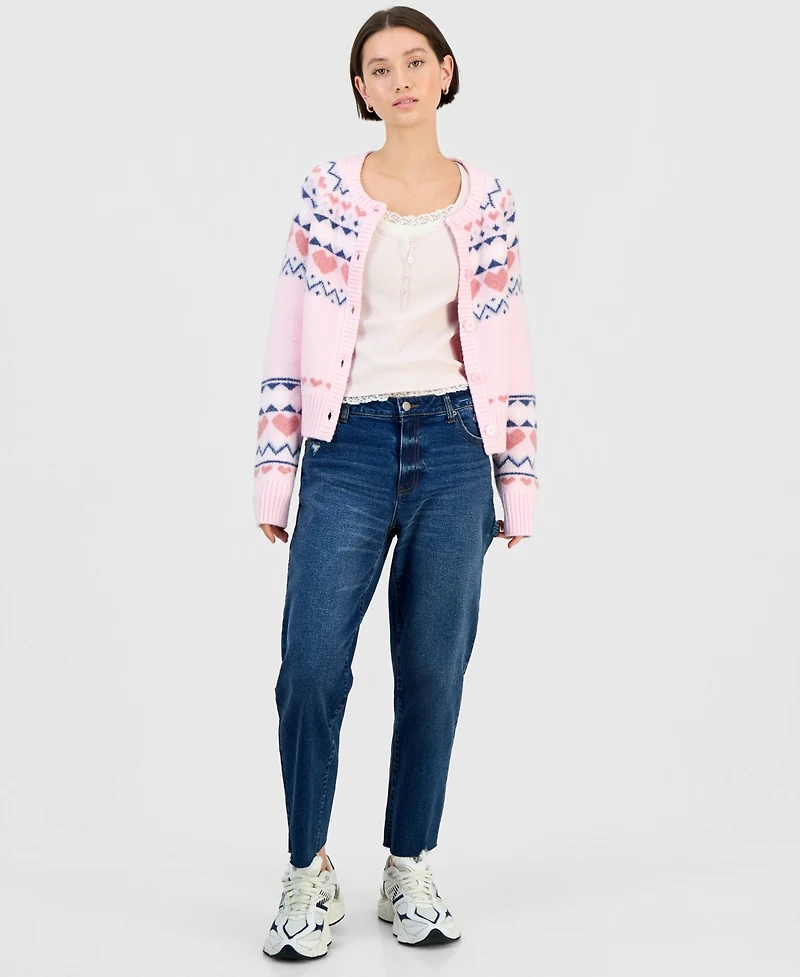 Planet Heart Juniors' Fair Isle Cardigan Sweater