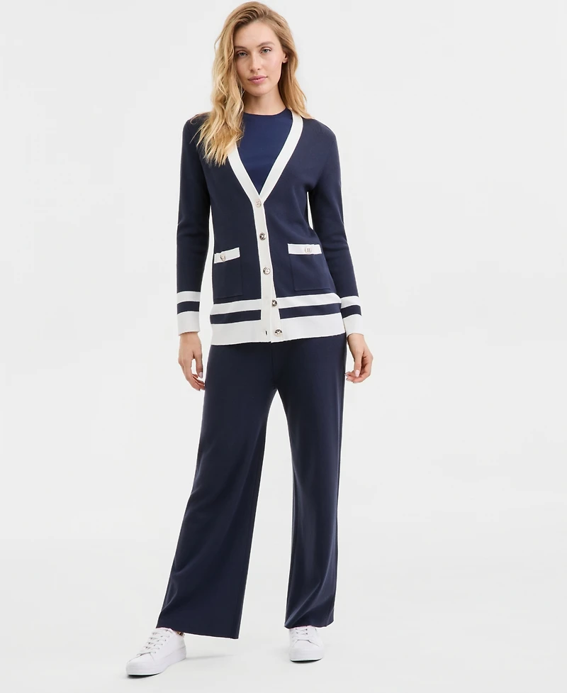 Nautica Jeans Women's Long V-Neck Cardigan Sweater