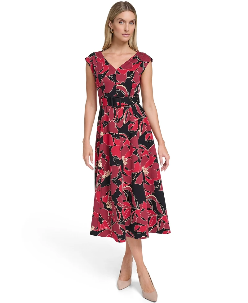 Calvin Klein Women's Sleeveless Printed Midi Dress