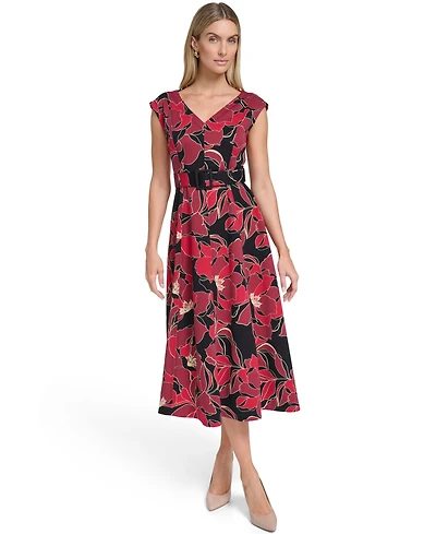 Calvin Klein Women's Sleeveless Printed Midi Dress