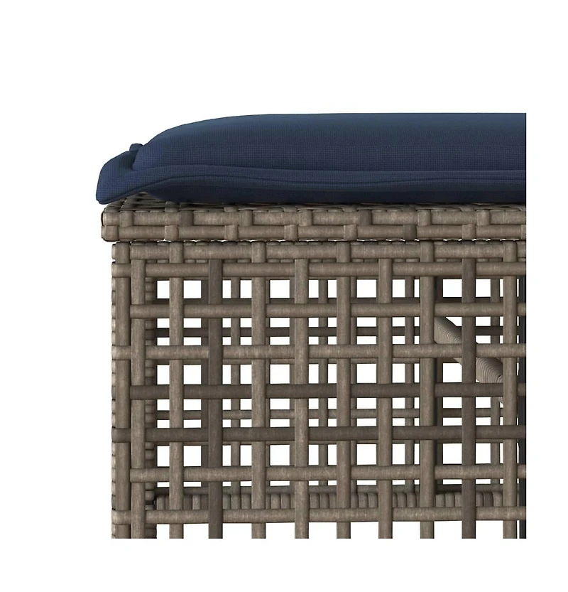 vidaXL 4 Piece Patio Sofa Set with Cushions Gray Poly Rattan Glass