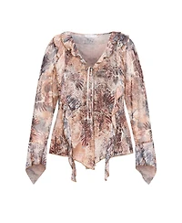 City Chic Women's Vivid Mesh Print Top