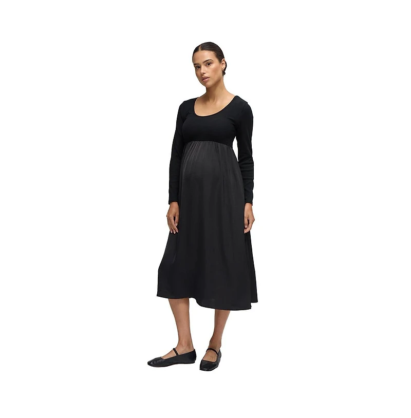 Ingrid + Isabel Maternity Mix Media Midi Dress