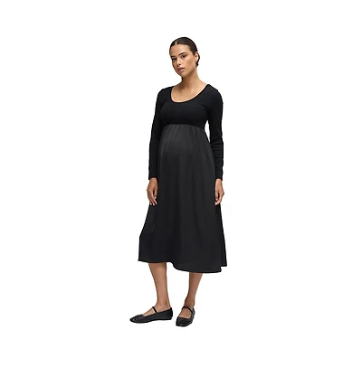 Ingrid + Isabel Maternity Mix Media Midi Dress