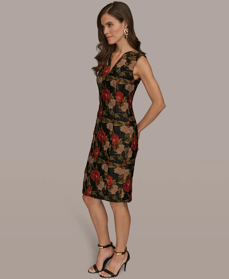 Donna Karan New York Petite Printed Jacquard Midi Dress