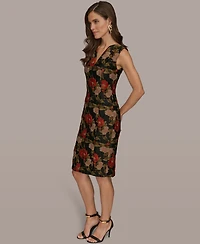 Donna Karan New York Petite Printed Jacquard Midi Dress