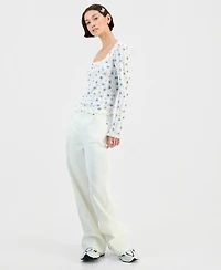 Celebrity Pink Juniors' High-Rise Wide-Leg Jeans