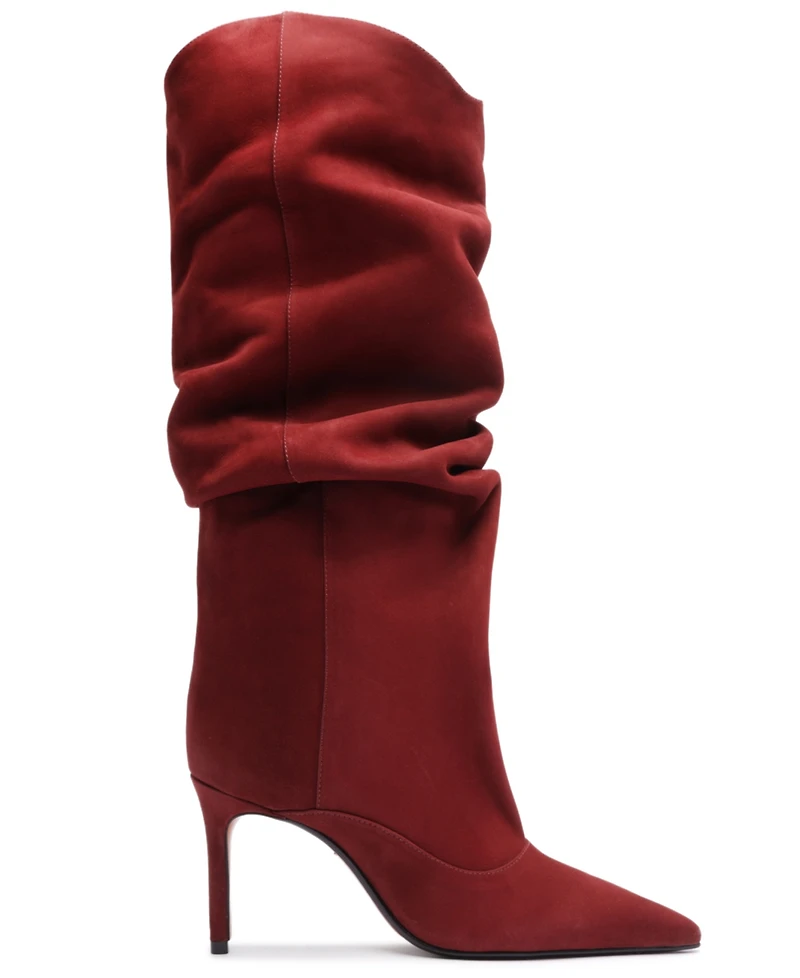 Schutz Women's Maryana Up Pointed Toe Slouch Dress Boots