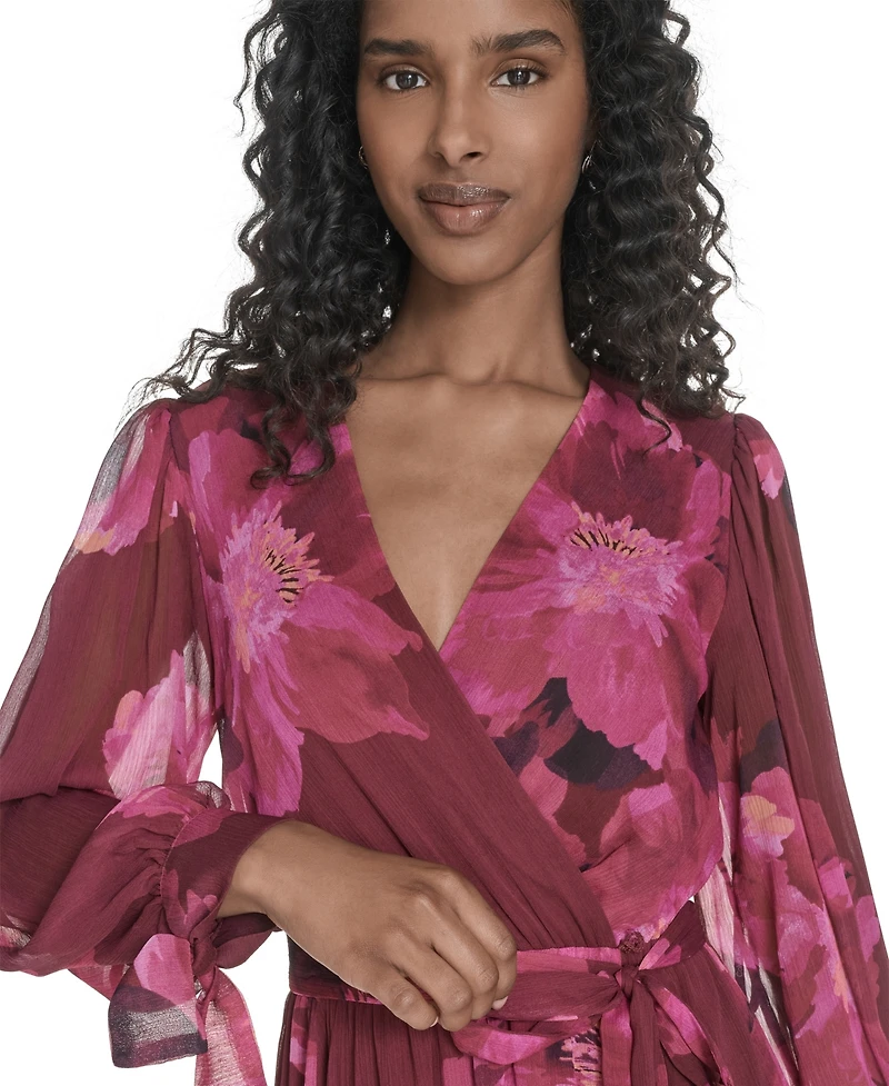 Calvin Klein Plus Tie Sleeve Midi Dress