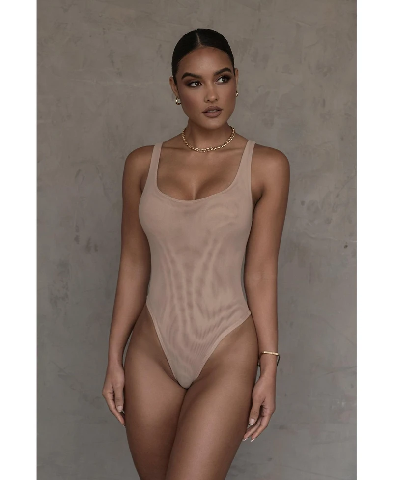 Jluxlabel Women's Mesh Essentials Tank Bodysuit Undergarment