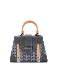 Pre-Owned Goyard Pm Saigon Top Handle Bag Coated Canvas with Leather