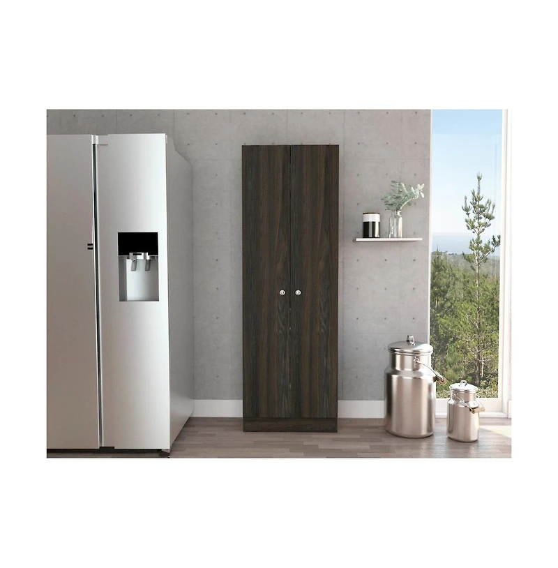 Tuhome Multistorage Pantry Espresso / Black Mdf