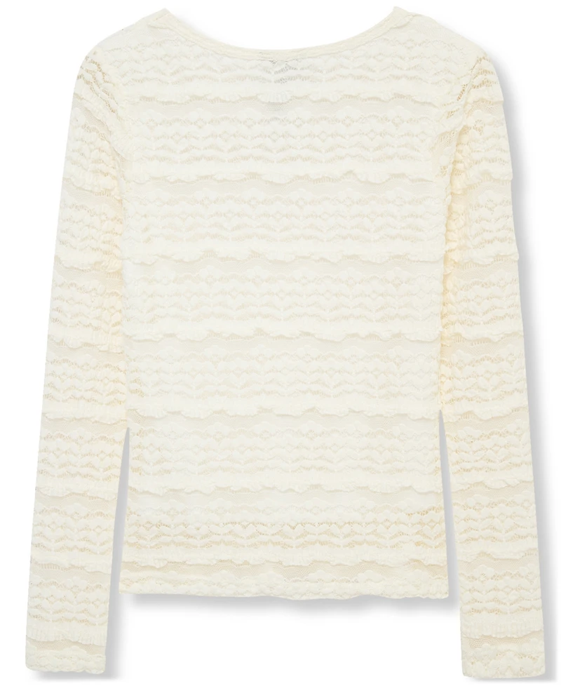 Habitual Girls 7-16 Lace Long Sleeve Top