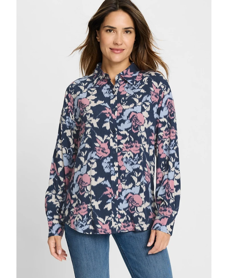 Olsen Abstract Floral Shirt