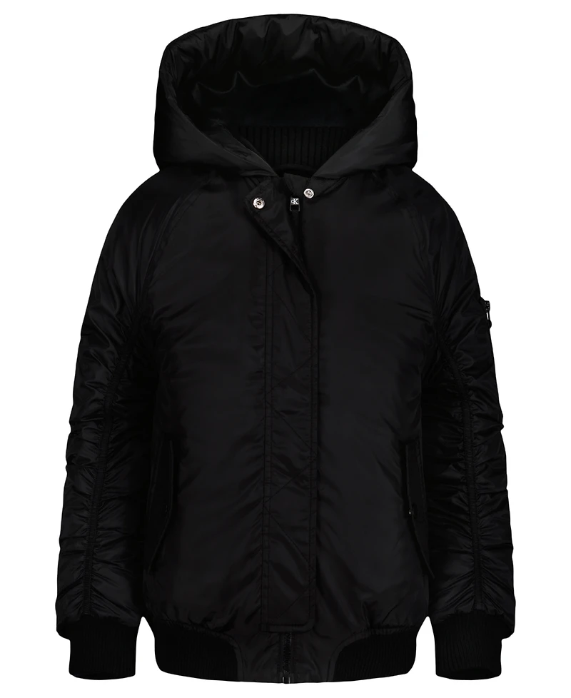Calvin Klein Girls 7-16 Hooded Long Sleeve Bomber Jacket