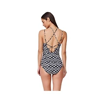 Profile by Gottex Women's Mantra Braided High Neck One Piece