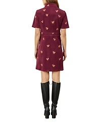 Yumi Women's Squirrel Embroidered Cord Dress
