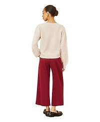 Yumi Women's Floral Applique Sweater