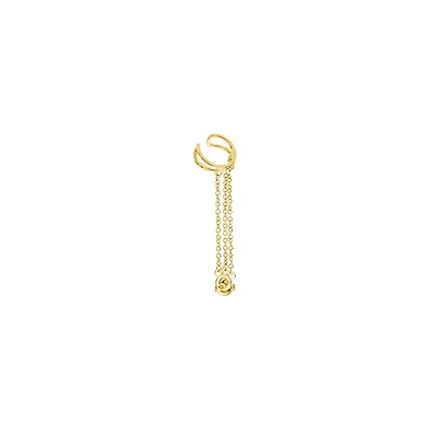 Art Deco Cuff and Stud with chain in Gold Vermeil