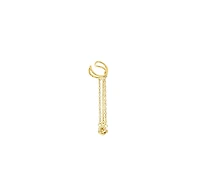 Art Deco Cuff and Stud with chain in Gold Vermeil