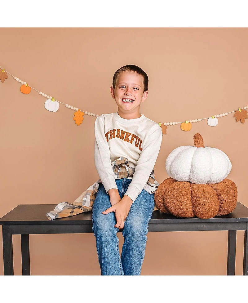 Sweet Wink Baby Boys Thankful Patch Varsity Thanksgiving Sweatshirt