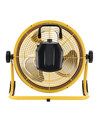 Vie Air 12 Inch Rechargeable Indoor/Outdoor Floor Fan (IPX4 Rated) in Yellow